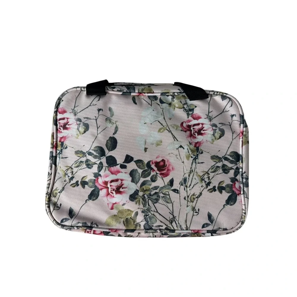 Bang & Carsen Floral Hanging Toiletry Bag Pink Rose Travel Makeup Organizer NWT